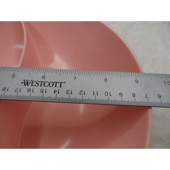 Mar-Crest Melmac Divided Serving Bowl Pink 9 1/2" Vintage Mid-Century Modern - Picture 9 of 9